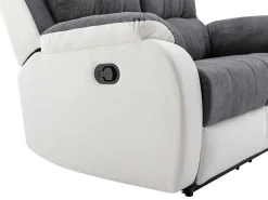 Tweezits-Relaxbank Van Microvezel En Grijs En Wit Kunstleer Brody-Vente-unique Outlet