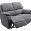 Tweezits-Relaxbank Van Microvezel En Grijs En Zwart Kunstleer Brody-Vente-unique Hot