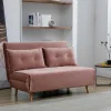 Tweezitsslaapbank Van Poederroze Velours Uribia-Vente-unique