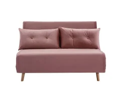 Tweezitsslaapbank Van Poederroze Velours Uribia-Vente-unique