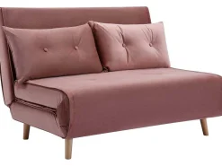 Tweezitsslaapbank Van Poederroze Velours Uribia-Vente-unique