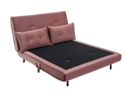Tweezitsslaapbank Van Poederroze Velours Uribia-Vente-unique