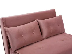 Tweezitsslaapbank Van Poederroze Velours Uribia-Vente-unique
