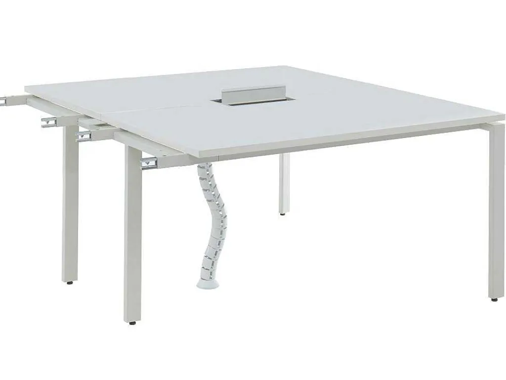 Uitbreiding Voor Bureau Bank 2 Personen - Wit - L140 Cm - Downtown-Workēa Clearance