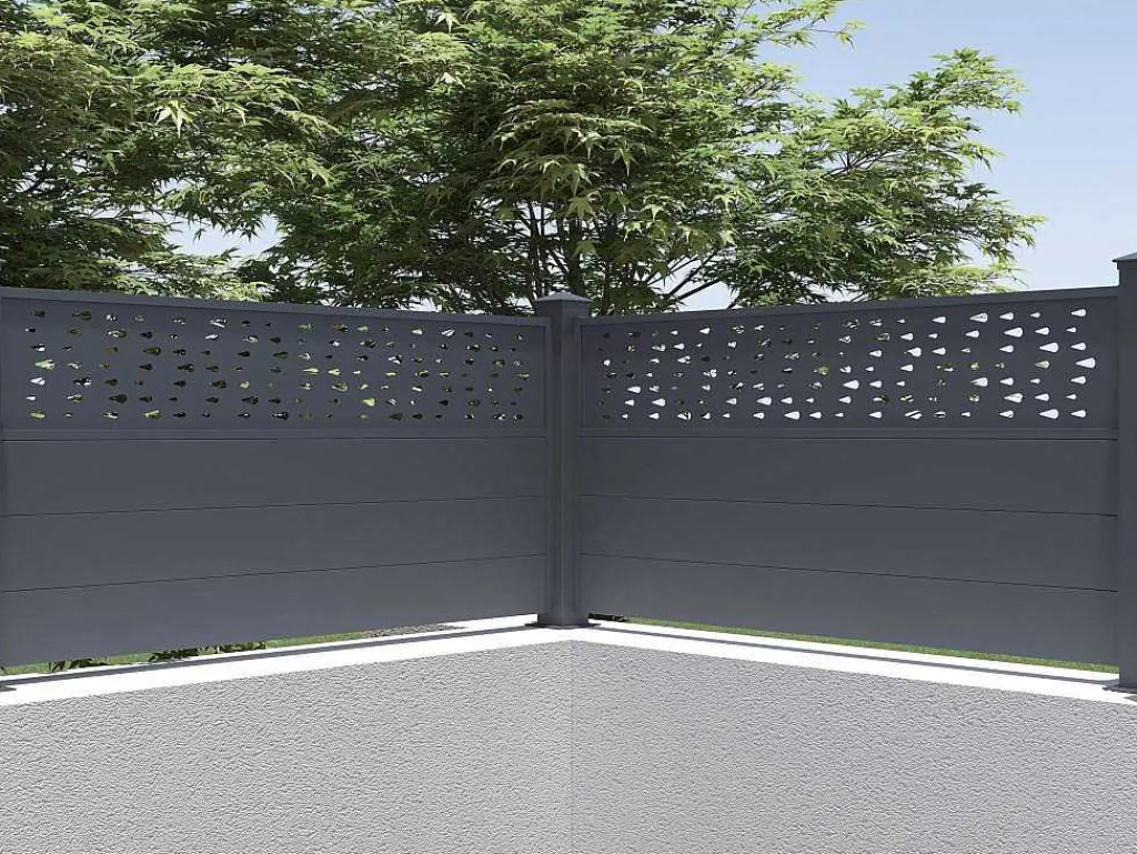 Uitbreiding Voor Het Hek H89 X L178,3 Cm In Donkergrijs Aluminium Met Motieven - Bazio-EXPERTLAND Online