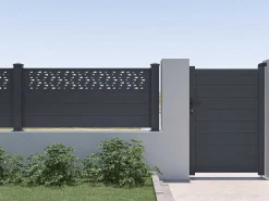 Uitbreiding Voor Het Hek H89 X L178,3 Cm In Donkergrijs Aluminium Met Motieven - Bazio-EXPERTLAND Online