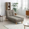 Uitklapbare Chaise Longue Van Taupegrijze Stof Esteban-Vente-unique Best