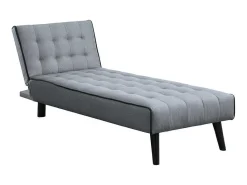 Uitklapbare Chaise Longue Bayou Van Stof - Grijs En Zwarte Paspel-Vente-unique