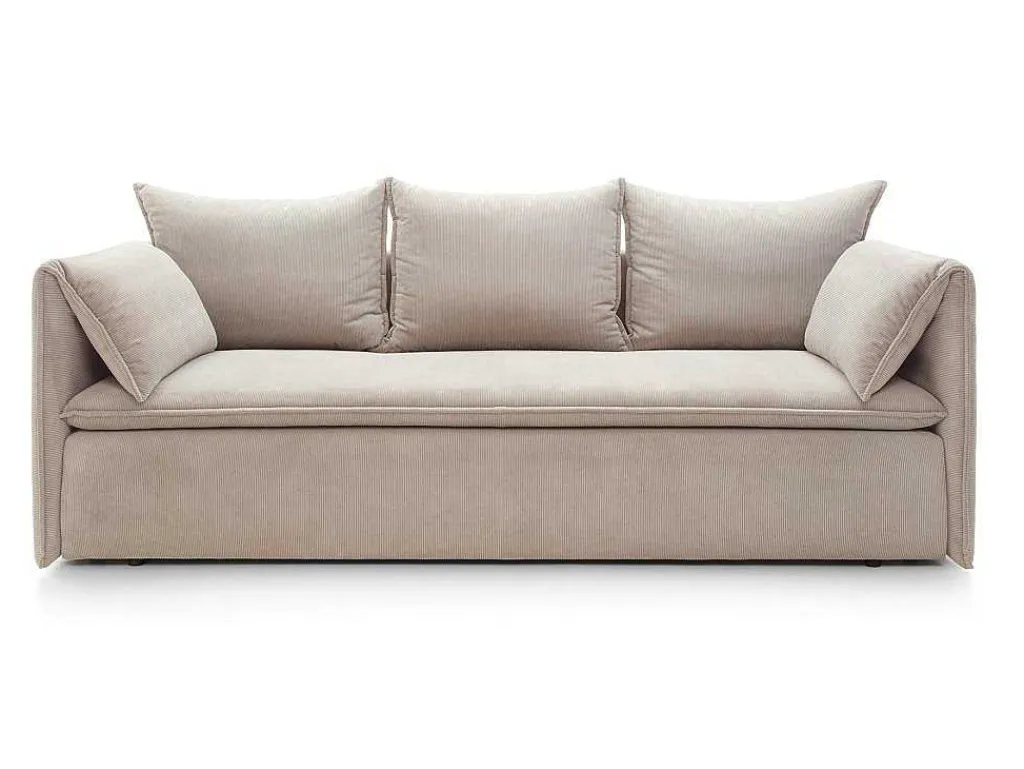 Uitklapbare Driezitsbank Van Beige Ribfluweel Teodora Van Pascal Morabito-Vente-unique Sale