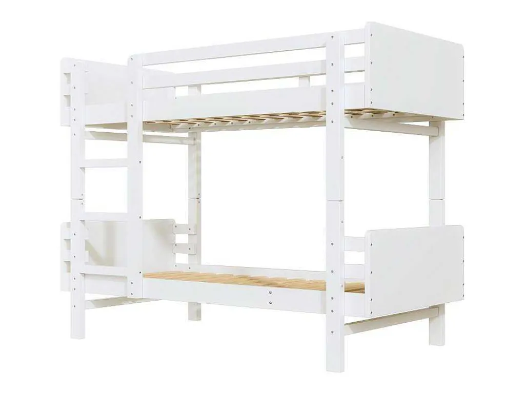 Uitneembaar Stapelbed 2 X 90 X 190 Cm Met Ladder - Massief Hout - Wit-Vente-unique Outlet