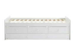 Uitschuifbaar Bed Titouan Met 3 Lades - 90X190Cm - Mdg En Dennenhout - Wi-Vente-unique Clearance