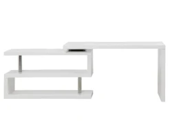 Uitschuifbaar Bureau Nicephore Ii - Wit Gelakt Mdf - Draaiend Blad 360°-Vente-unique Hot
