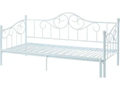 Uitschuifbare Bedbank Sebille - Metaal - 2 X 90 X 200 Cm Of 180 X 200 Cm - Wit - Optie Matras-Vente-unique
