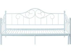 Uitschuifbare Bedbank Sebille - Metaal - 2 X 90 X 200 Cm Of 180 X 200 Cm - Wit - Optie Matras-Vente-unique