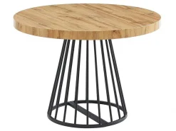 Uitschuifbare Eettafel 2 Tot 12 Plaatsen Van Mdf En Staal - Naturel En Zwart - Firela-Vente-unique New