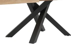 Uitschuifbare Eettafel 6 Tot 10 Plaatsen Van Mdf En Hevea - Naturel En Zwart - Catonav-Vente-unique Online