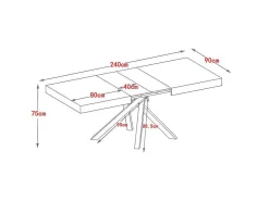 Uitschuifbare Eettafel 6 Tot 10 Plaatsen Van Mdf En Hevea - Naturel En Zwart - Catonav-Vente-unique Online