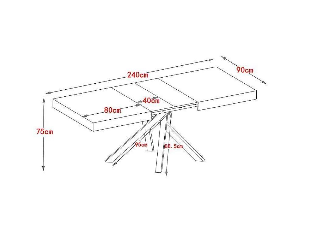 Uitschuifbare Eettafel 6 Tot 10 Plaatsen Van Mdf En Hevea - Naturel En Zwart - Catonav-Vente-unique Online