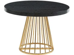 Uitschuifbare Eettafel 2 Tot 12 Plaatsen Van Mdf En Staal - Zwart En Goud - Firela-Vente-unique Hot