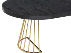 Uitschuifbare Eettafel 2 Tot 12 Plaatsen Van Mdf En Staal - Zwart En Goud - Firela-Vente-unique Hot