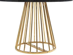 Uitschuifbare Eettafel 2 Tot 12 Plaatsen Van Mdf En Staal - Zwart En Goud - Firela-Vente-unique Hot