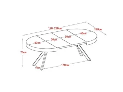 Uitschuifbare Eettafel 4 Tot 8 Plaatsen Van Mdf En Staal - Wit Gelakt En Zwart - Komoni-Vente-unique Best