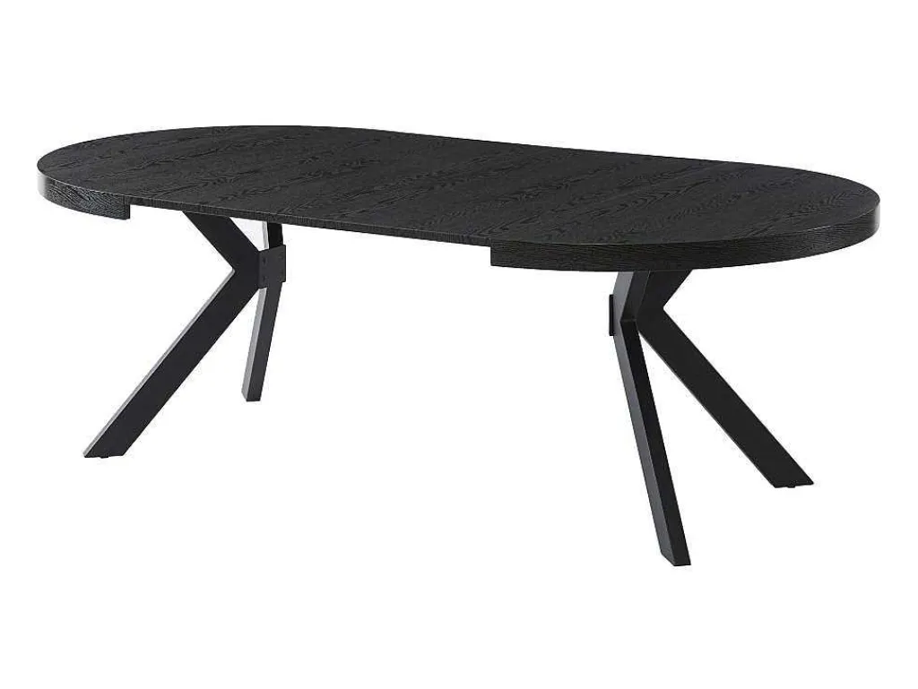 Uitschuifbare Eettafel 4 Tot 8 Personen Mdf En Staal Zwart Komoni-Vente-unique Discount
