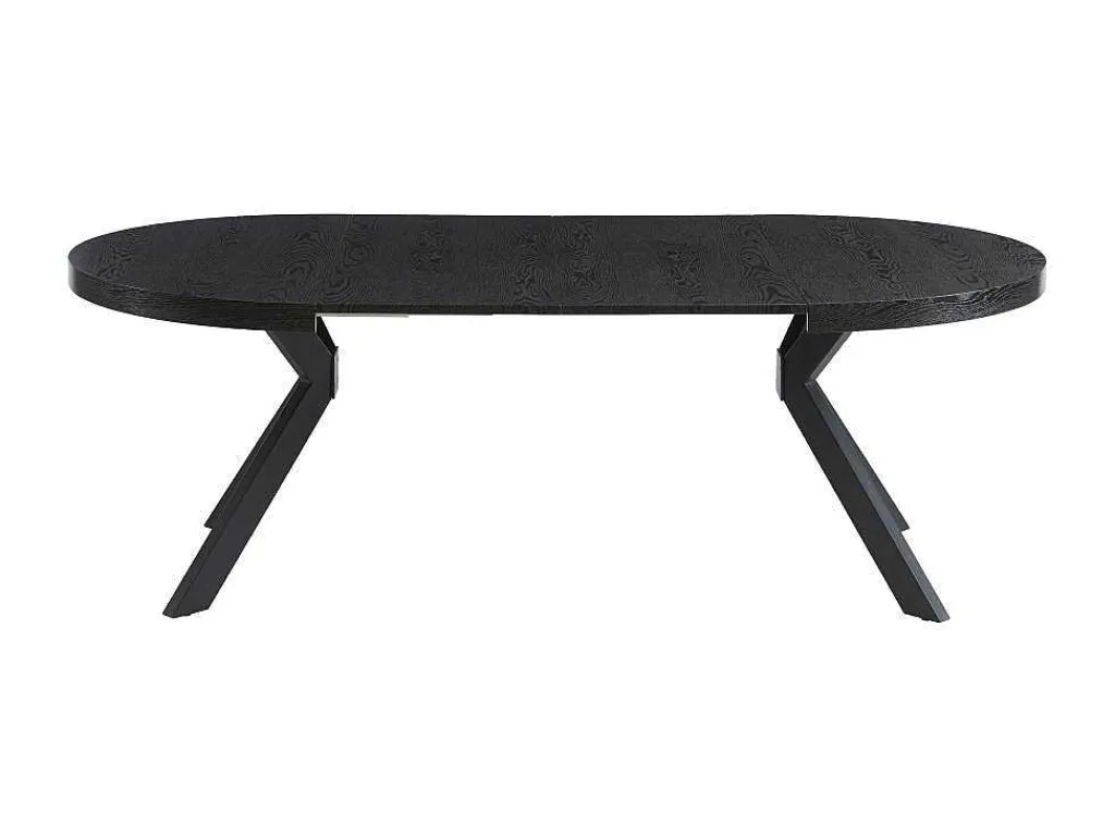 Uitschuifbare Eettafel 4 Tot 8 Personen Mdf En Staal Zwart Komoni-Vente-unique Discount