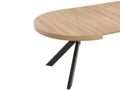 Uitschuifbare Eettafel 4 Tot 8 Plaatsen Van Mdf En Staal - Naturel En Zwart - Komoni-Vente-unique Discount
