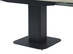 Uitschuifbare Eettafel Voor 4 Tot 8 Personen In Keramiek, Gehard Glas, Metaal En Mdf - Lichte Houtlook En Zwart - Taloza-Maison Céphy Hot