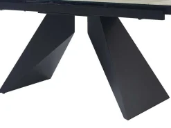 Uitschuifbare Eettafel Voor 6-10 Personen In Keramiek, Gehard Glas En Metaal - Lichte Houtlook En Zwart - Suniva-Maison Céphy Outlet