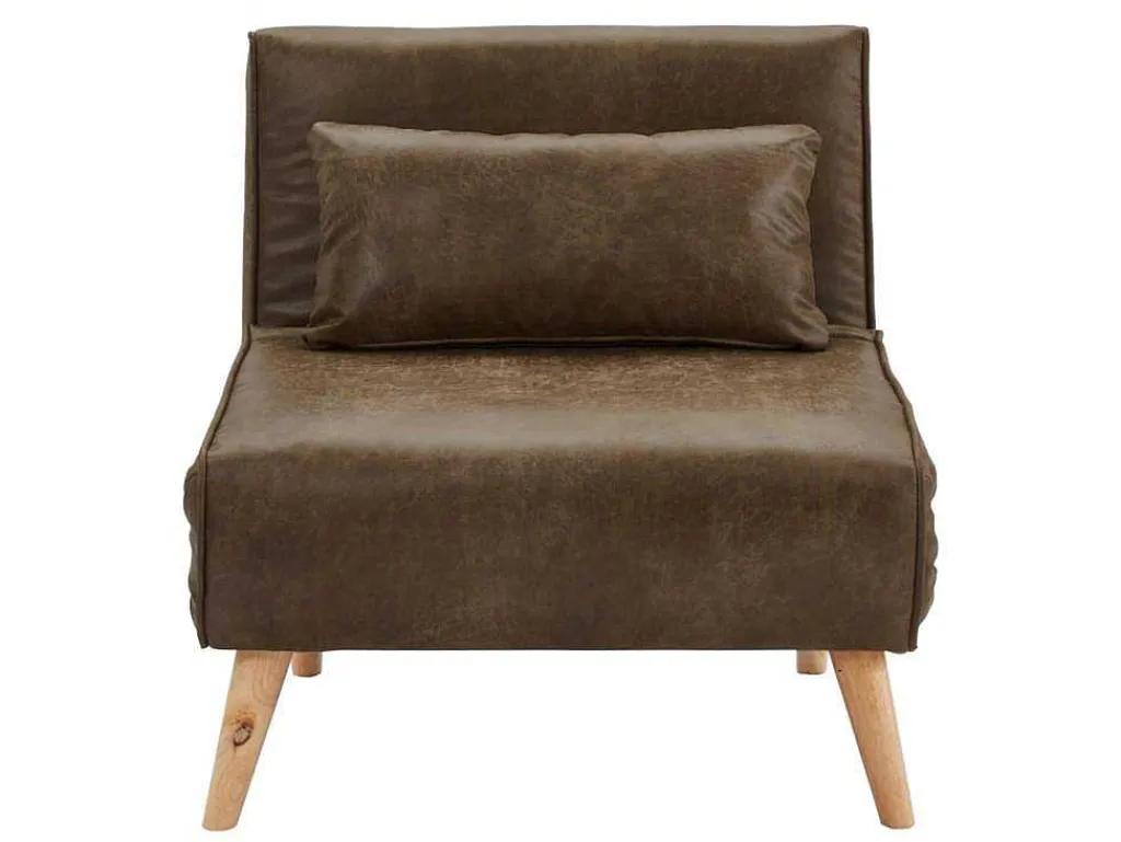 Uitschuifbare Fauteuil Posio Van Microvezel - Bruin-Vente-unique Hot