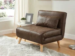 Uitschuifbare Fauteuil Posio Van Microvezel - Bruin-Vente-unique Hot