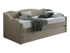 Uitschuifbare Slaapbank 2 X 90 X 190 Cm - Velours - Beige + Matras - Lenvia-Vente-unique Sale