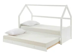 Uitschuifbed 2 X 90 X 190 Cm - Grenen - Wit + Matras - Hurra-Vente-unique Online