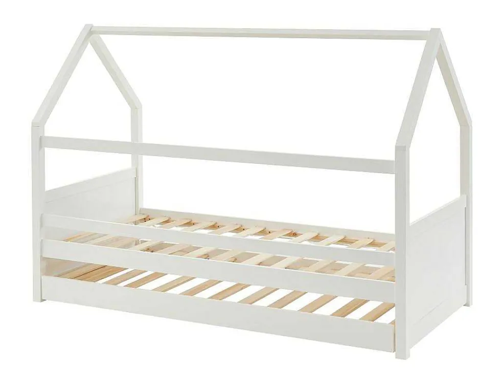 Uitschuifbed 2 X 90 X 190 Cm - Grenen - Wit + Matras - Hurra-Vente-unique Online