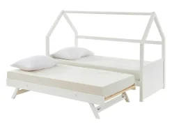 Uitschuifbed 2 X 90 X 190 Cm - Grenen - Wit - Hurra-Vente-unique