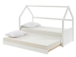 Uitschuifbed 2 X 90 X 190 Cm - Grenen - Wit - Hurra-Vente-unique
