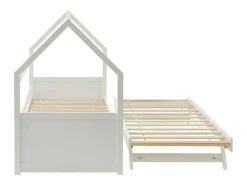 Uitschuifbed 2 X 90 X 190 Cm - Grenen - Wit - Hurra-Vente-unique