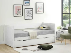 Uitschuifbed Met Opbergruimte - 90 X 190 Of 174 X 190 Cm - Wit - Alfiero-Vente-unique Outlet