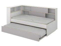 Uitschuifbed Met Slaaplade - 90 X 200 En 90 X 190 Cm - Wit En Grijs - Losiana-Vente-unique Sale