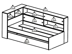 Uitschuifbed Met Slaaplade - Wit En Grijs + Bedbodem + Matras - Losiana-Vente-unique New