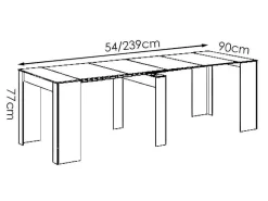 Uittrekbare Sidetabletafel Onega - 10 Personen - 4 Verlengstukken - Kleur: Eiken-Vente-unique Discount