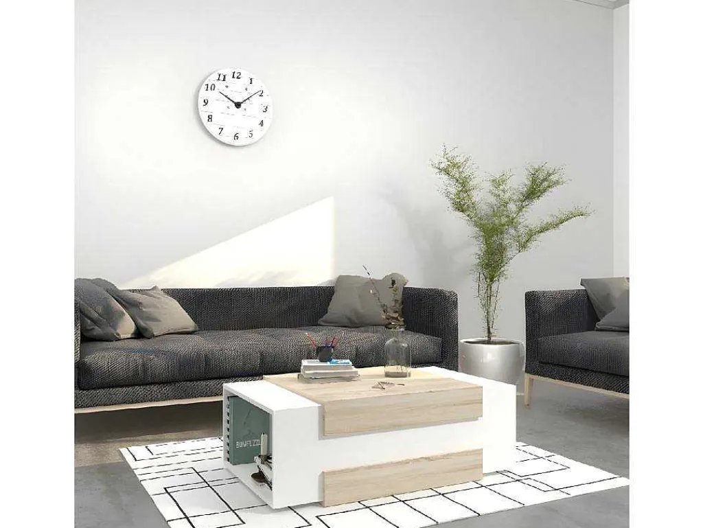 Ulrica Koffietafel, Wit, Sonoma, 100X60X35 Cm,-EPIKASA Discount