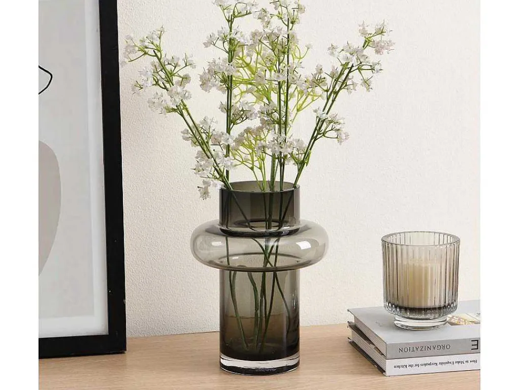 Vaas Van Getint Glas - D16,5 X H25 Cm - Glas - Gerookt Grijs - Valoit-OZAIA