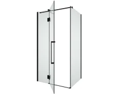 Vast Douchescherm Met Matzwarte Taatsdeur In Industriele Stijl - 80 X 100 X 190 Cm - Princeton-Shower & Design New