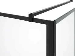 Vast Douchescherm Met Matzwarte Taatsdeur - 80 X 80 X 190 Cm - Caparica-Shower & Design Outlet