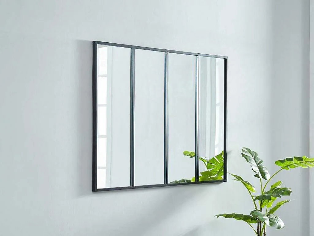 Vensterspiegel Industriele Stijl Dudley - Ijzer - 4 Delen - H120 X B90 Cm-OZAIA Online