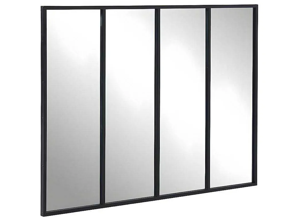 Vensterspiegel Industriele Stijl Dudley - Ijzer - 4 Delen - H120 X B90 Cm-OZAIA Online