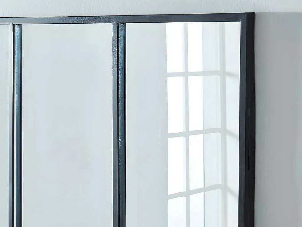 Vensterspiegel Industriele Stijl Dudley - Ijzer - 4 Delen - H120 X B90 Cm-OZAIA Online